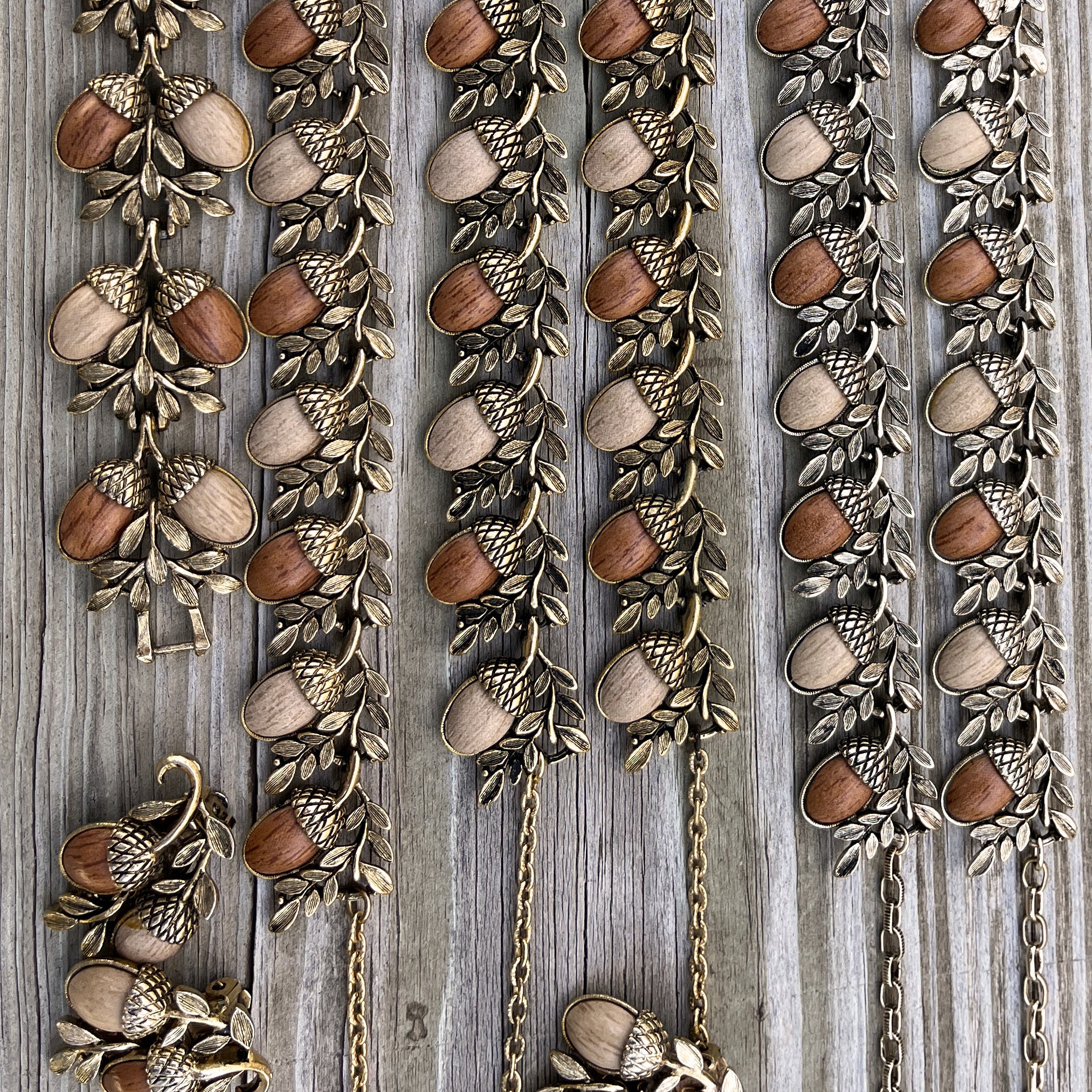 Vintage Acorn Necklaces, Bracelets, and Earrings