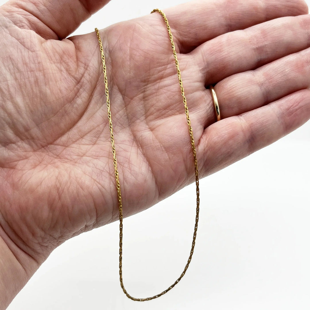 Brass Twisted Foxtail Chain Necklace à Clef