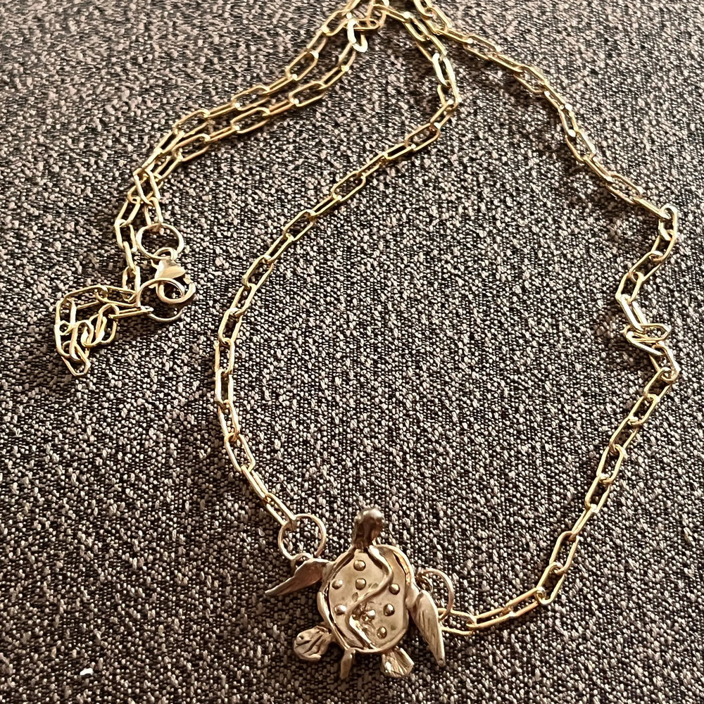 Bronze Turtle Necklace à Clef