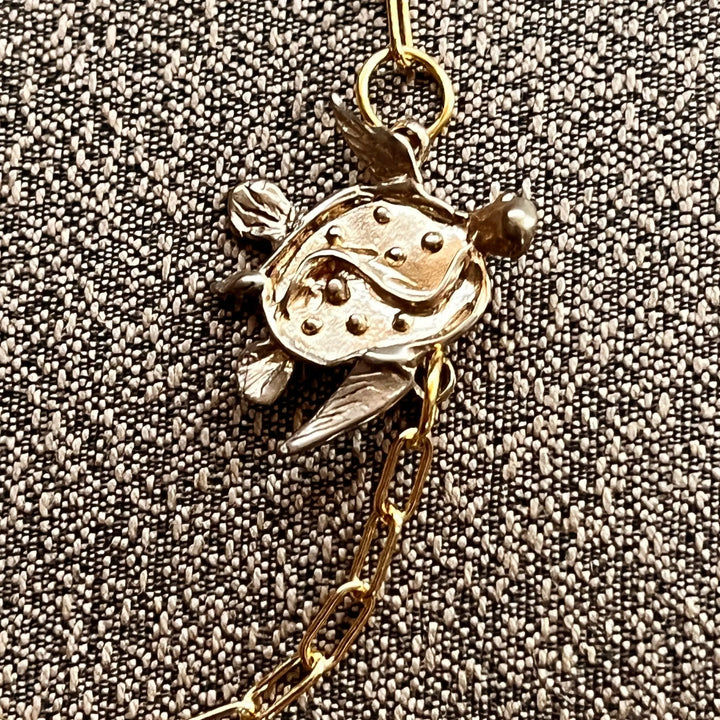 Bronze Turtle Necklace à Clef