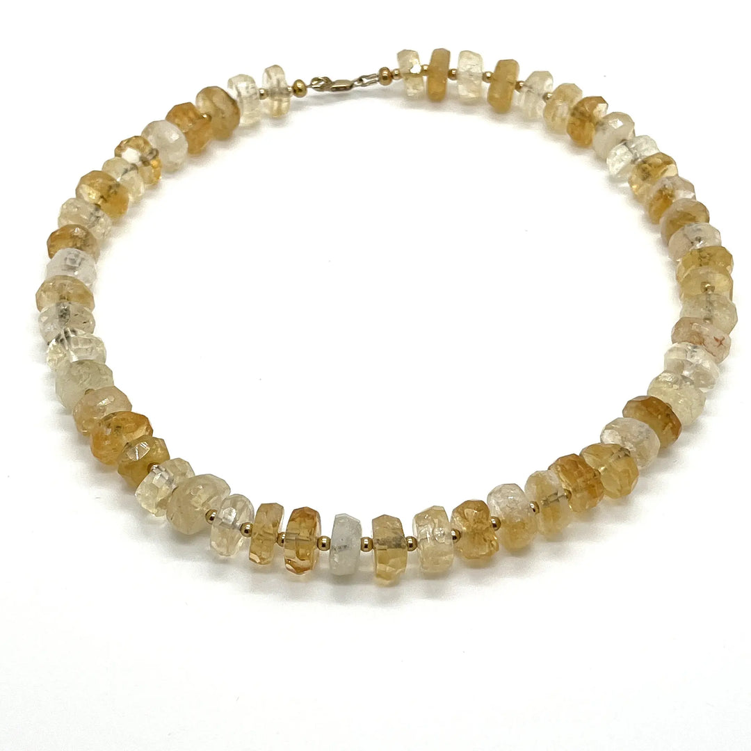 Citrine Disc Necklace à Clef