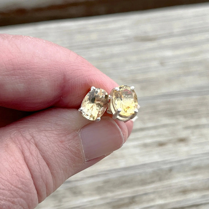 Citrine Stud Earrings à Clef