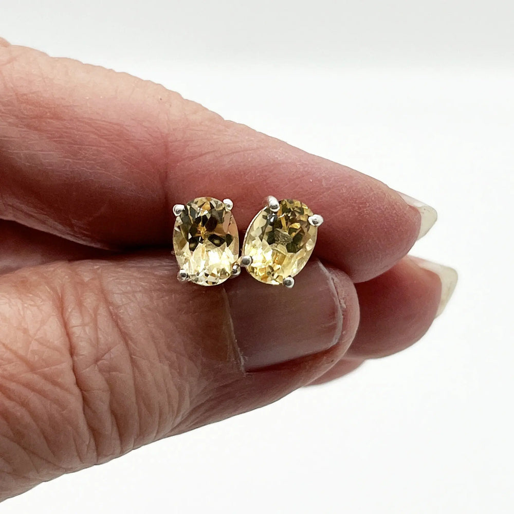 Citrine Stud Earrings à Clef