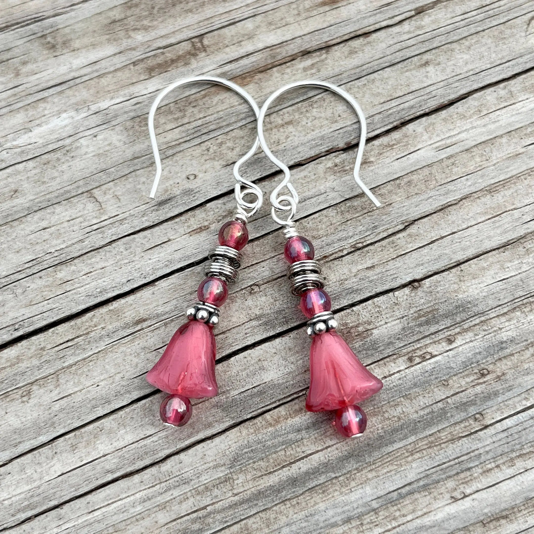 Fuschia Tulip Earrings à Clef