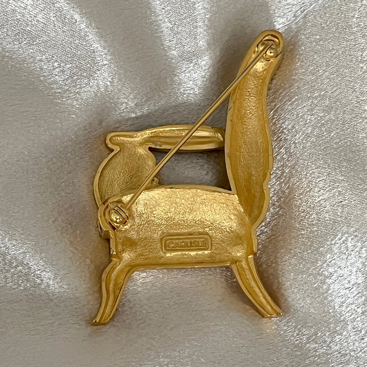 Gold and Ivory Vintage Pharoah Throne Brooch à Clef