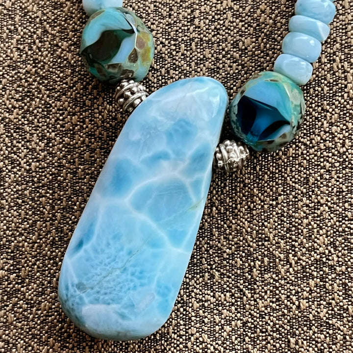 Larimar Pendant Necklace à Clef