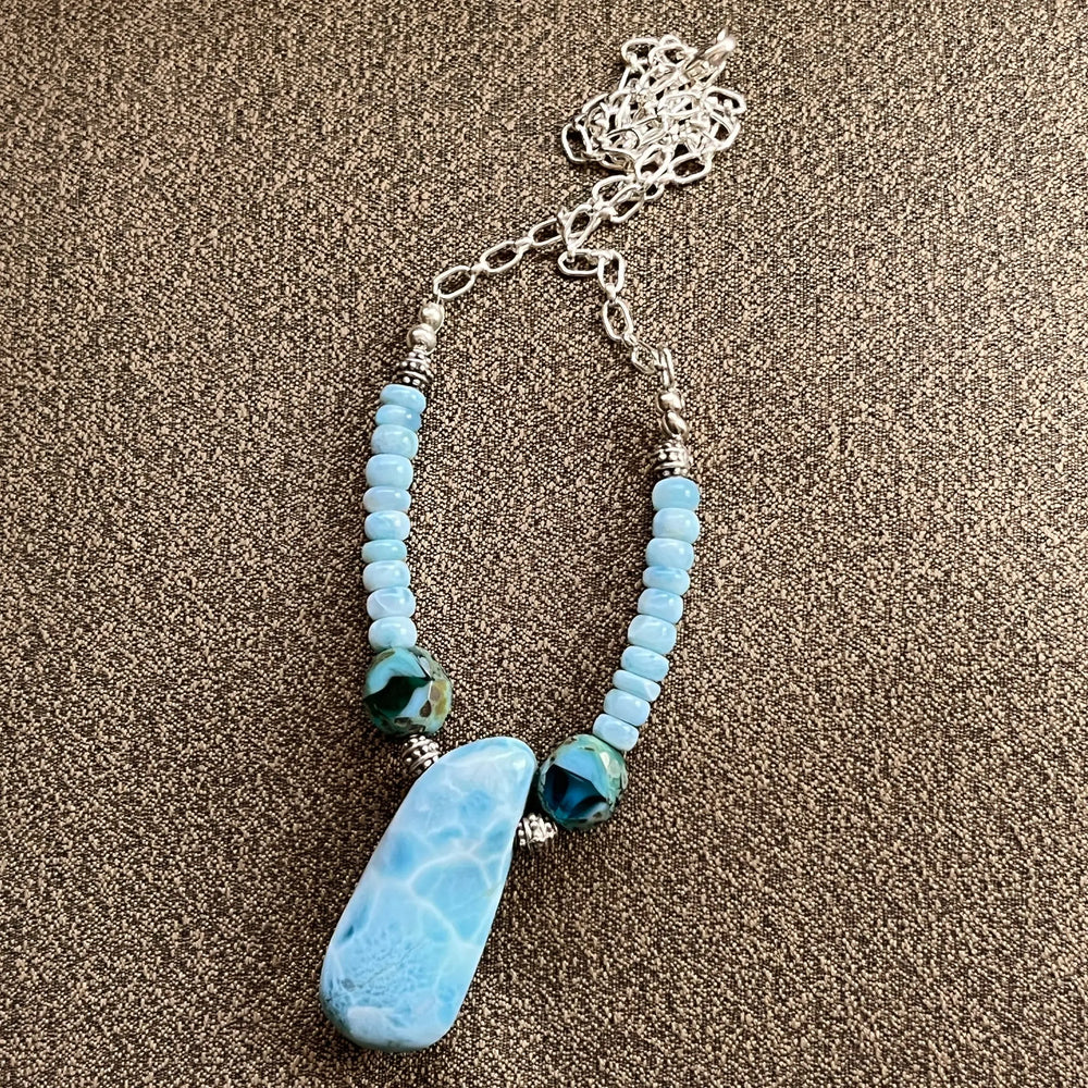 Larimar Pendant Necklace à Clef