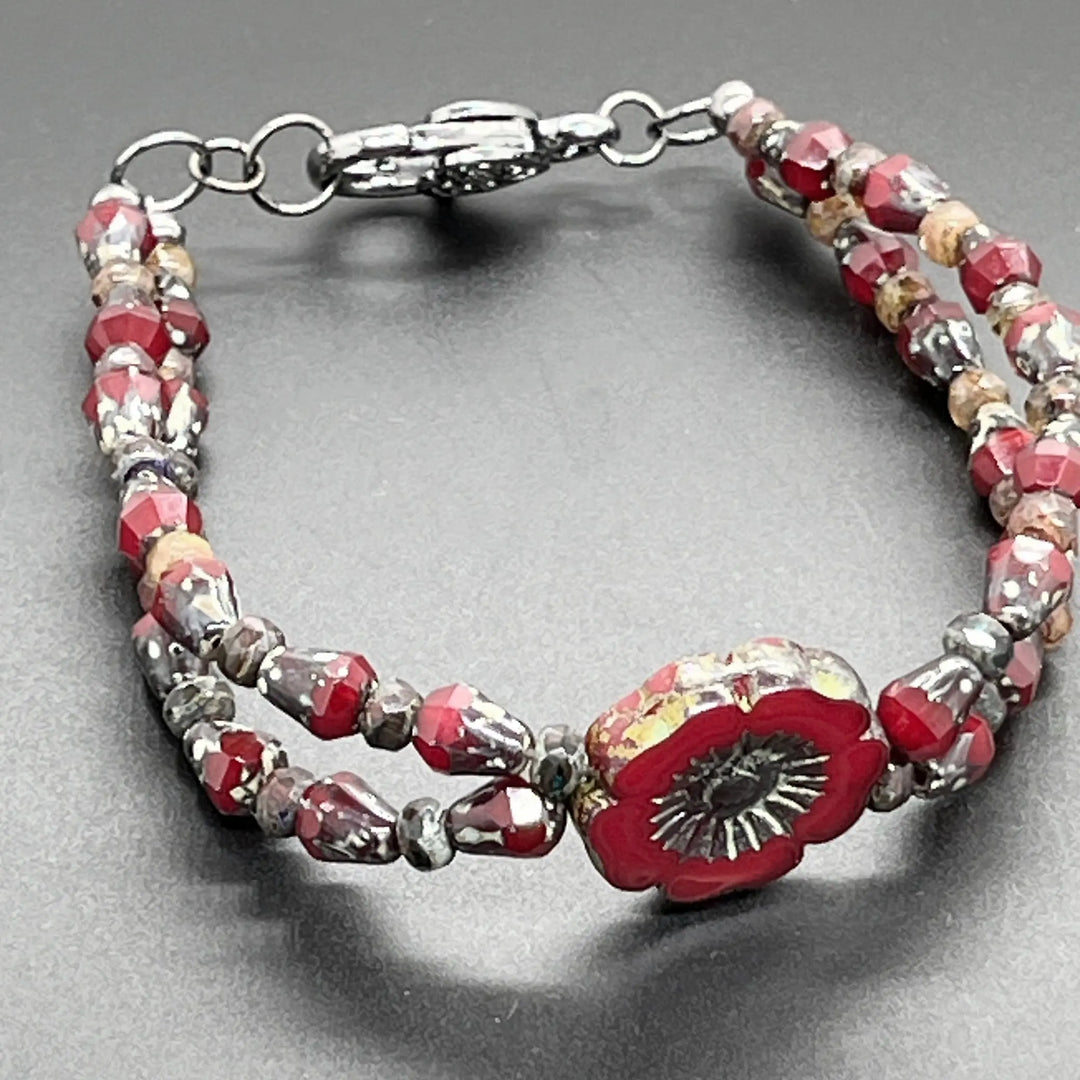 Red Hibiscus Bracelet à Clef