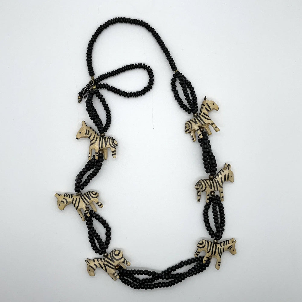 Vintage Safari Zebra Necklace à Clef