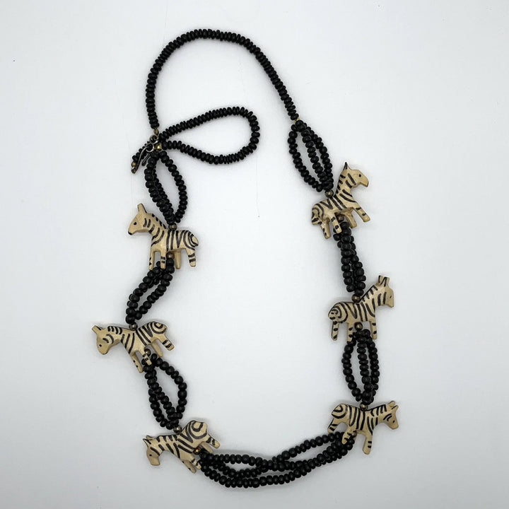 Vintage Safari Zebra Necklace à Clef