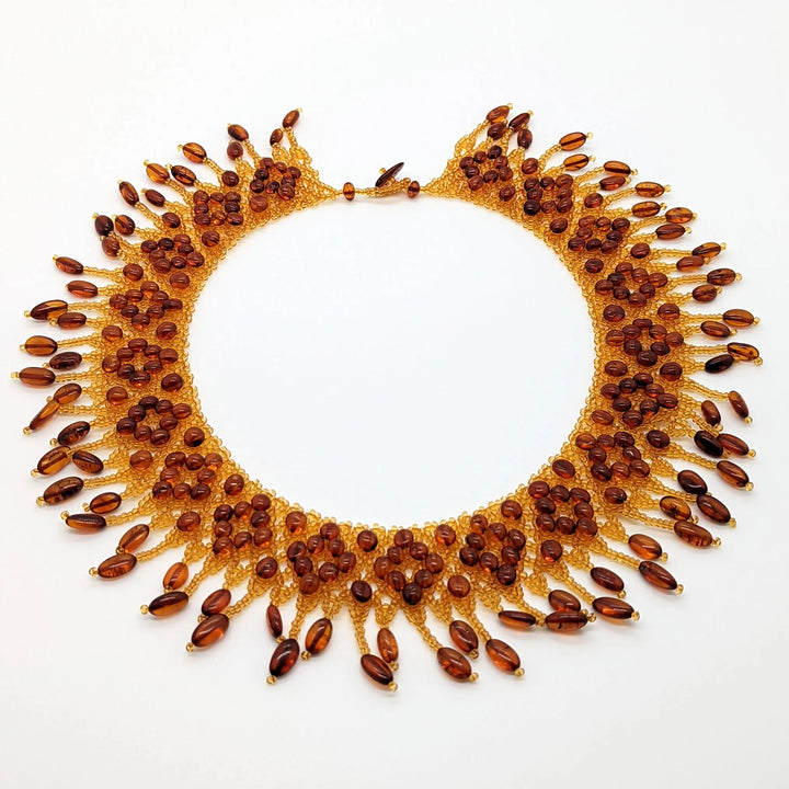 Amber Cleopatra Collar Necklace à Clef