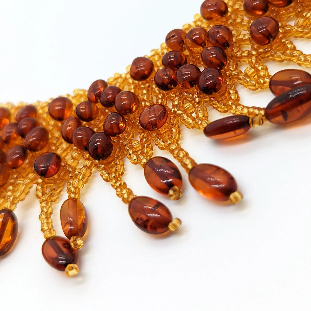 Amber Cleopatra Collar Necklace à Clef