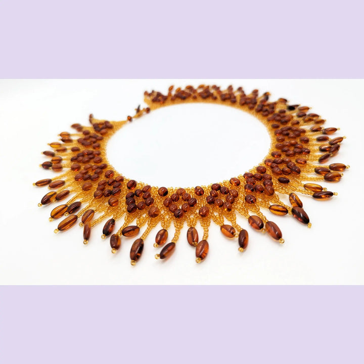 Amber Cleopatra Collar Necklace à Clef