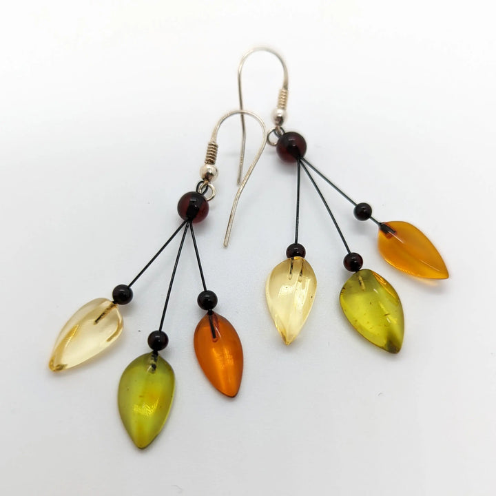 Amber Leaves Earrings II à Clef