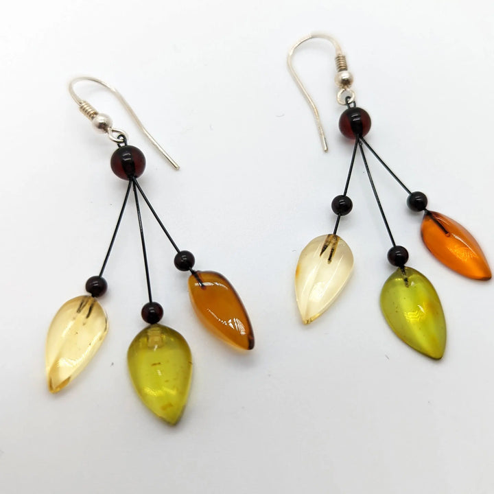 Amber Leaves Earrings II à Clef