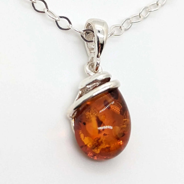 Amber Teardrop Pendant à Clef