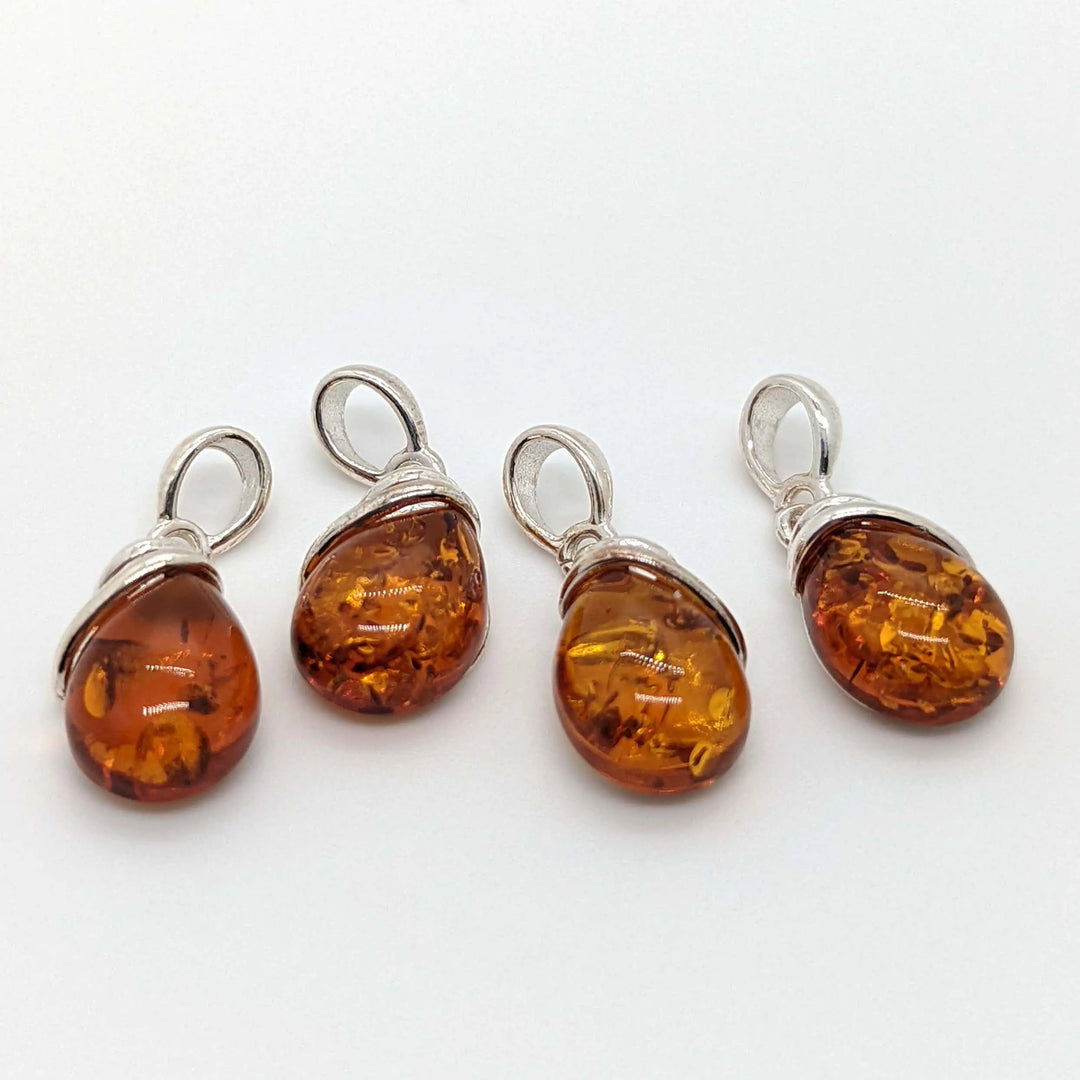 Amber Teardrop Pendant à Clef