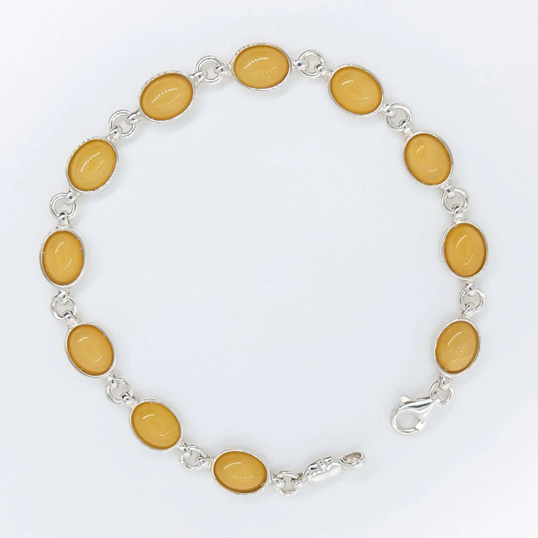 Butterscotch Amber Oval Bracelet à Clef