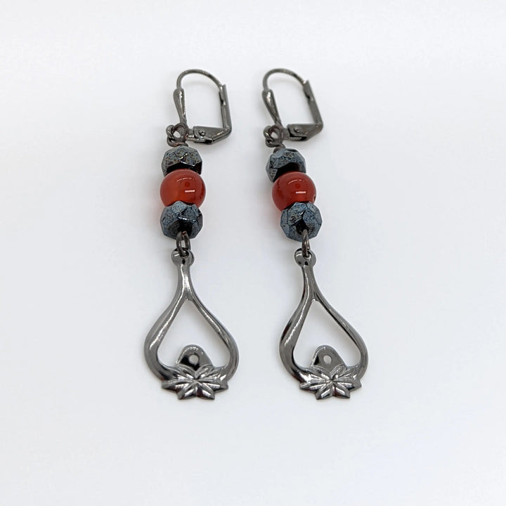 Carnelian Floral Drop Earrings à Clef