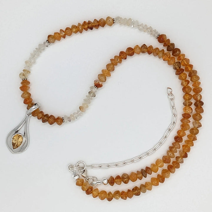 Citrine Pendant Necklace à Clef