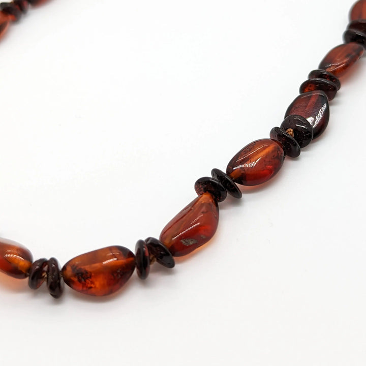 Dark Honey Amber with Cherry Amber Spacers Necklace à Clef