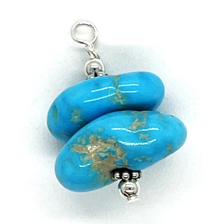 Kingman Turquoise Nugget Stack Pendant à Clef