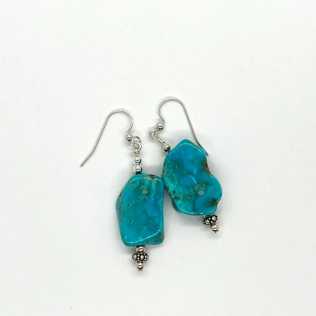 Kingman Turquoise Slice Earrings à Clef