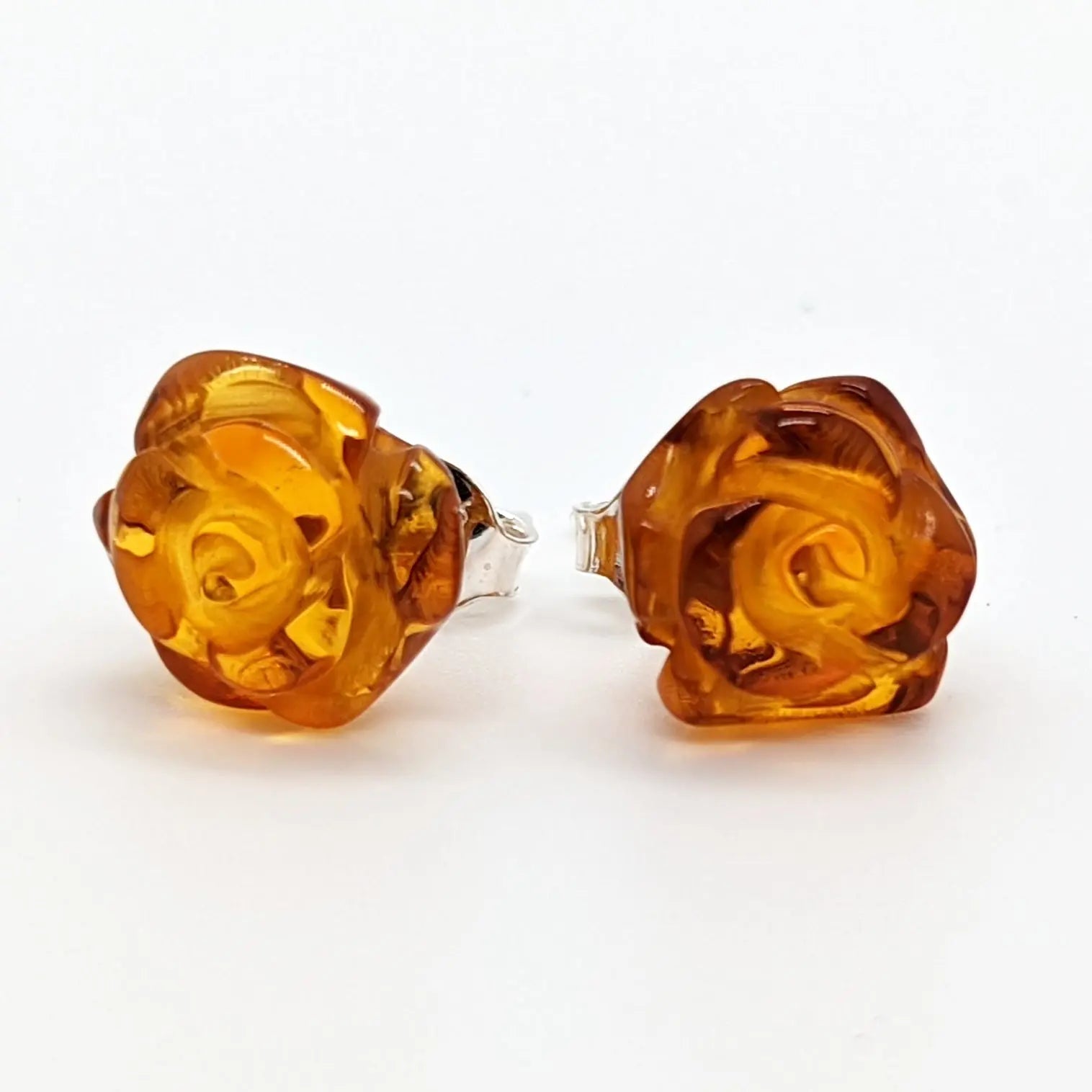 Amber hot sale rose earrings