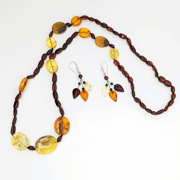 Multi Amber Hand Knotted Necklaces à Clef