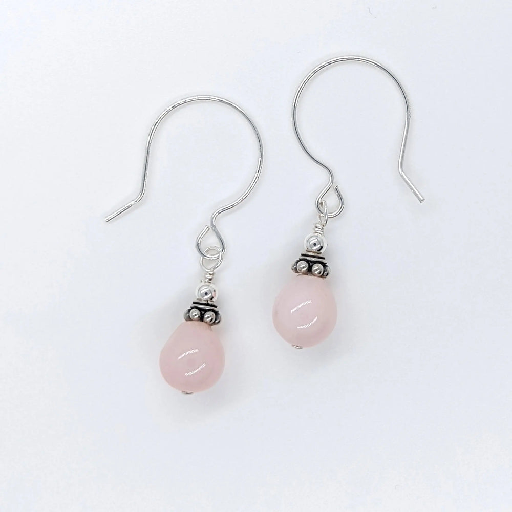 Pink Opal Drop Earrings à Clef