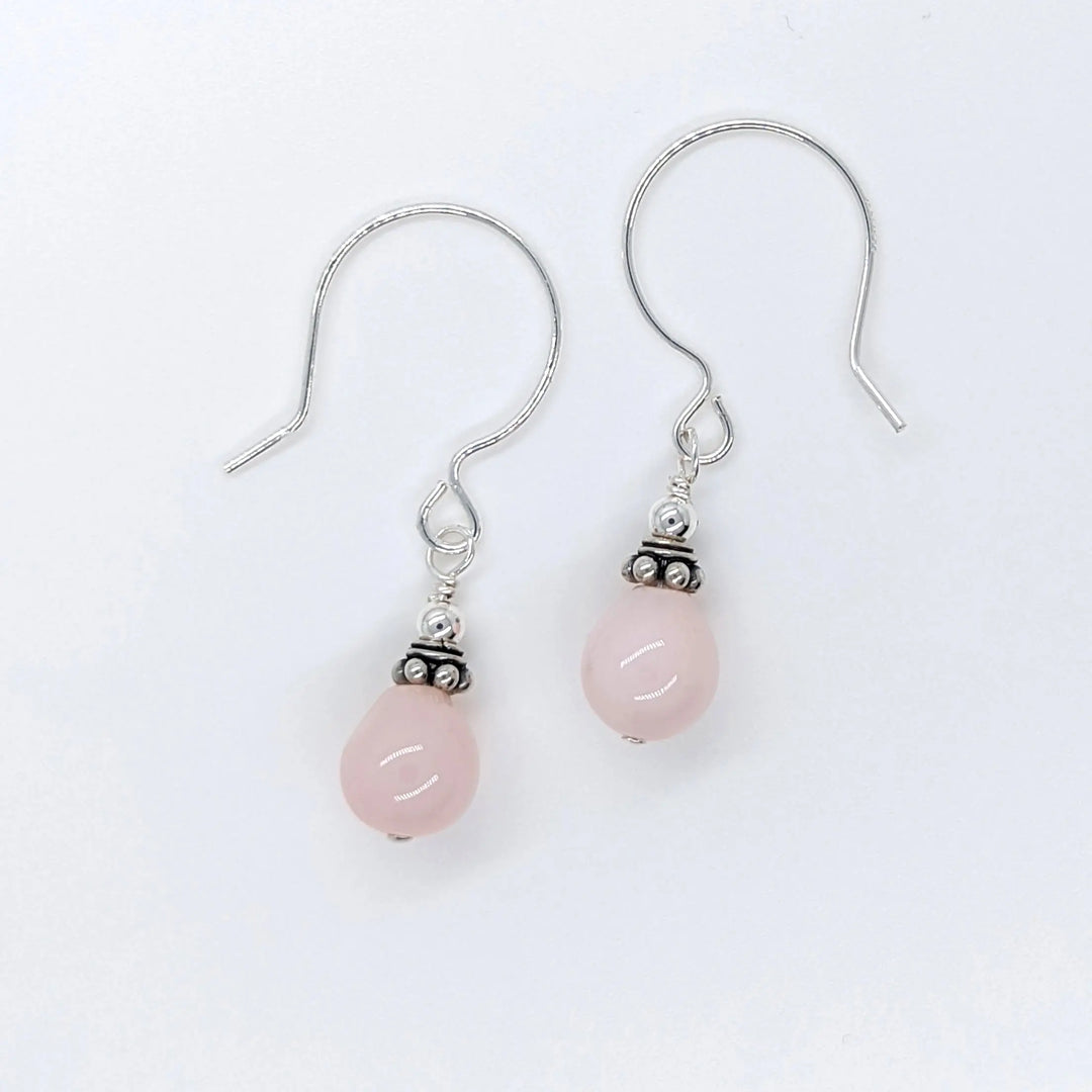 Pink Opal Drop Earrings à Clef