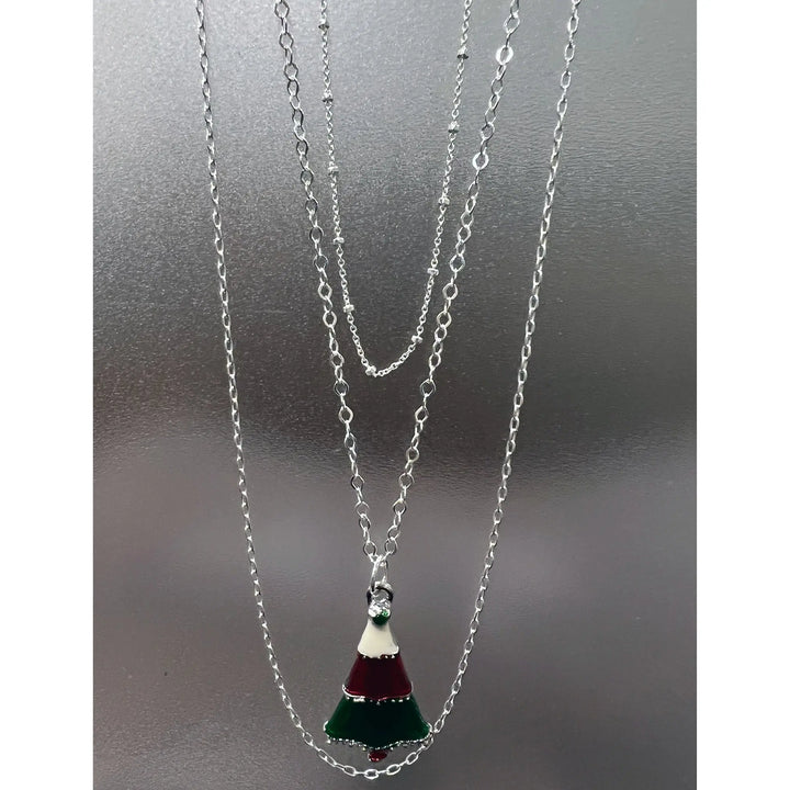 Red and Green Christmas Tree Pendant/Charm à Clef