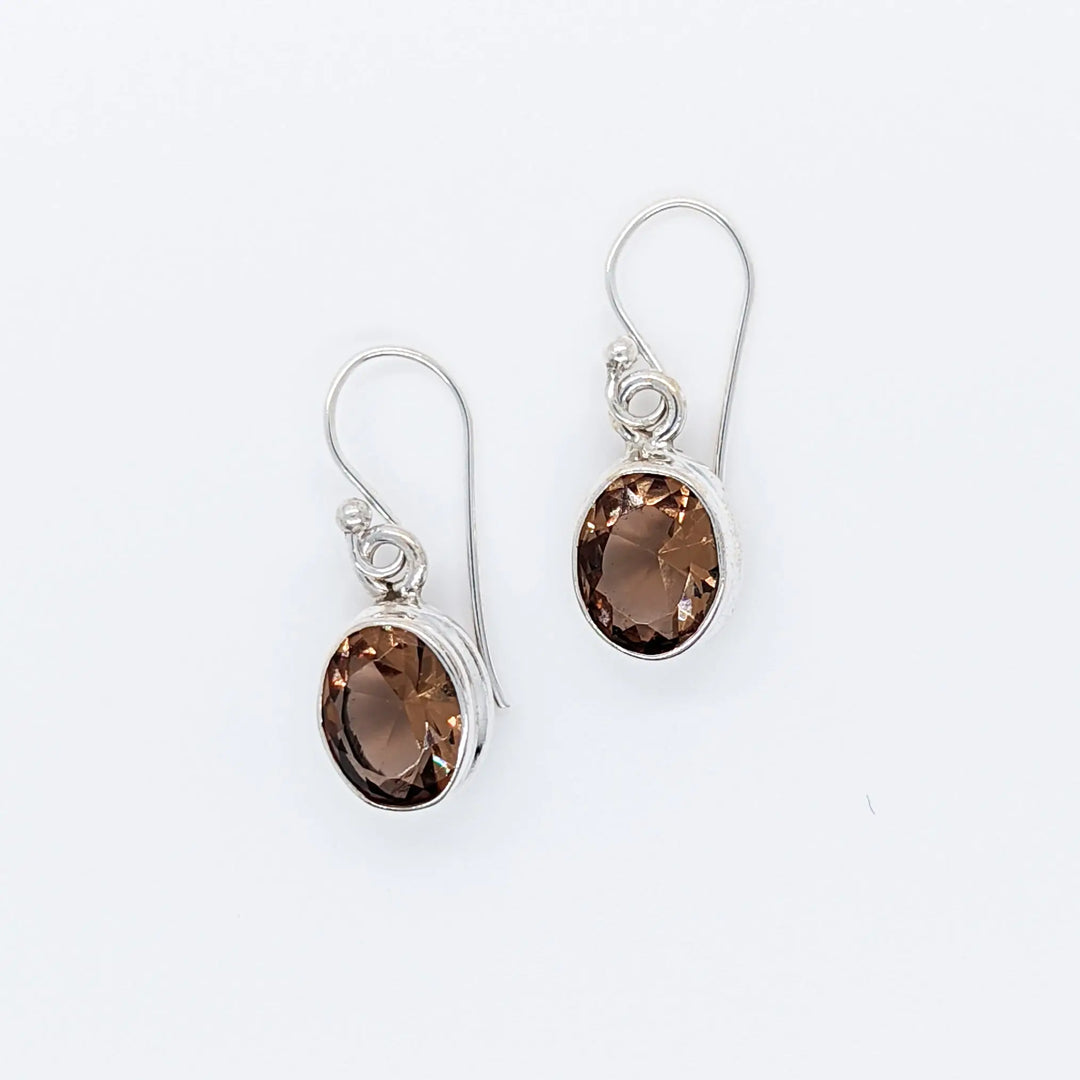 Smoky Amethyst Drop Earrings à Clef