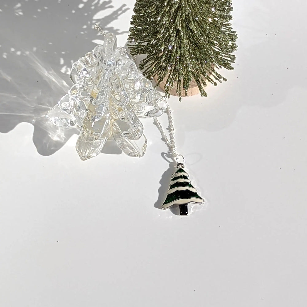 Snowy Christmas Tree Pendant/Charm à Clef