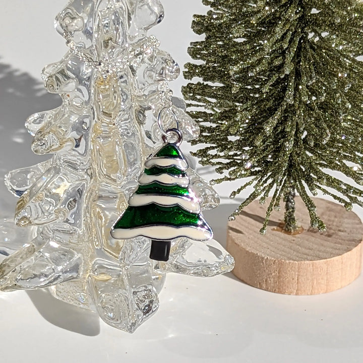 Snowy Christmas Tree Pendant/Charm à Clef