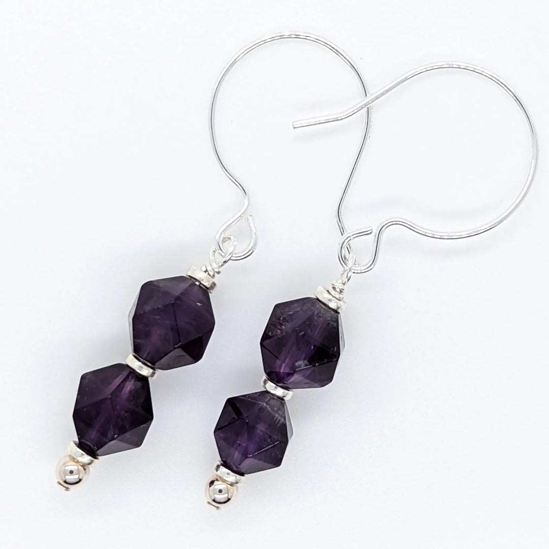 Stacked Amethyst Drop Earrings à Clef