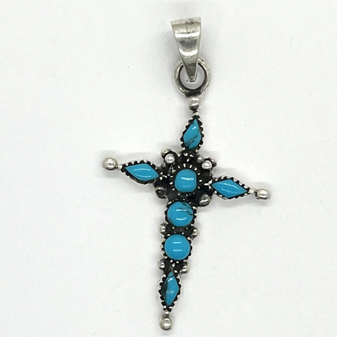 Turquoise Cross Pendant à Clef