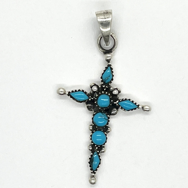 Turquoise Cross Pendant à Clef